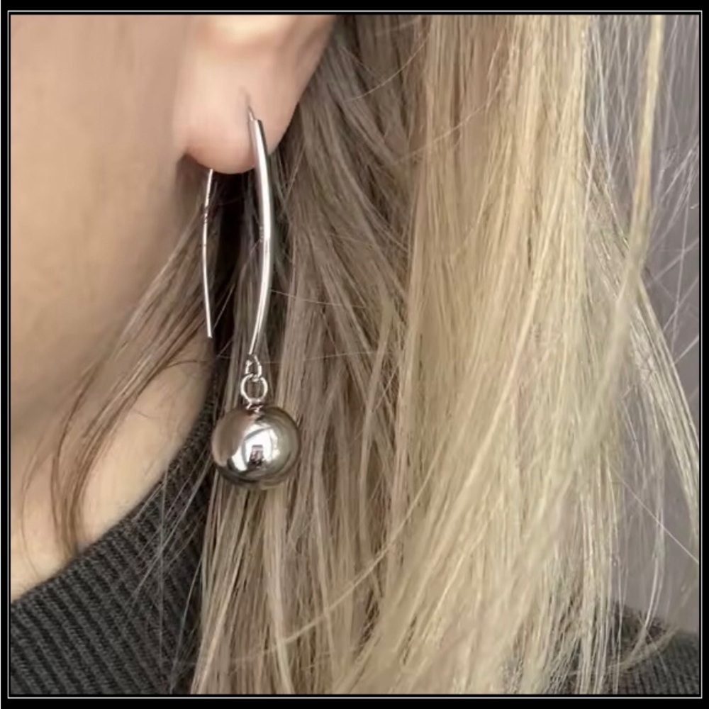 New Sterling Silver 925 Hook & Ball Drop Earrings - Picture 4 of 5